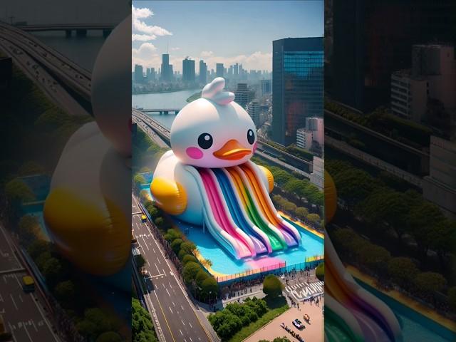  Evolution of Duck : Giant Water Slide  Miaw Milky ️ #cat #cute #love  #shorts