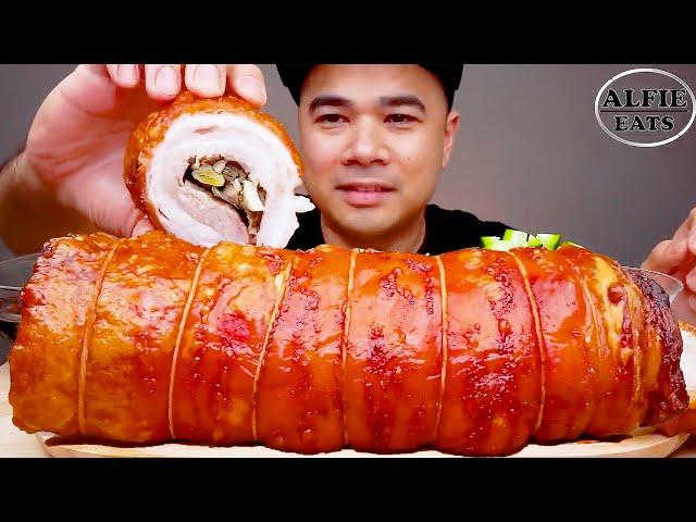 CRISPY PORK BELLY ROLL | MUKBANG ASMR | ALFIE EATS