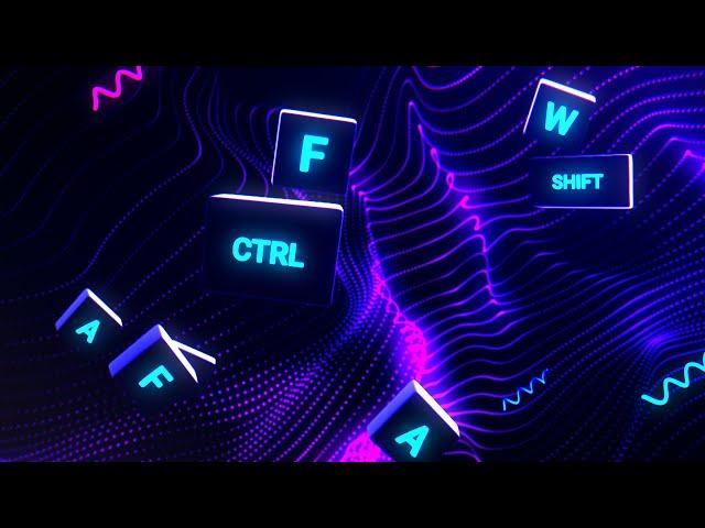 Blue Neon Keyboard Keys Background video | Footage | Screensaver