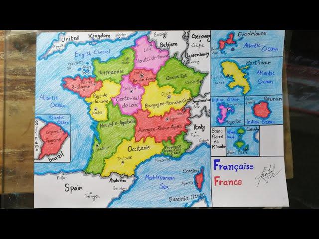 How to draw France map easy SAAD