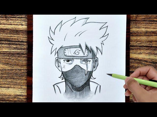 How to draw Kakashi hatake step by step ( Naruto ) easy anime drawing