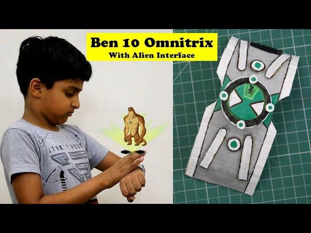 I made Ben10 Omnitrix Watch with Alien Interface -Fully Functional | Easy DIY Ben 10 Cardboard Craft