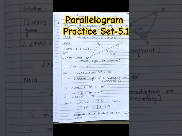 Parallelogram | Practice set 5.1 | 9th class #math #mathstricks