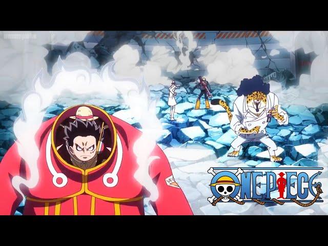 Luffy Gear 4 and Lucci fighting against Seraphims (English subtitles) Episode - 1109