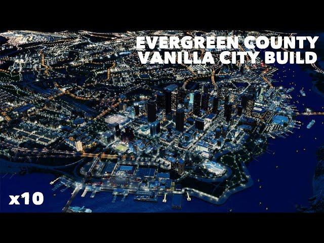 80k Population Vanilla City Timelapse Build | Chill House Music Mix