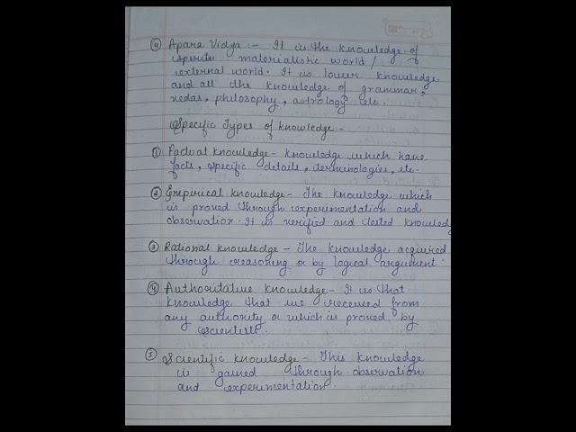 Knowledge and Curriculum/ B. Ed notes/Semester 2 / concept of knowledge/ Definition/ Type