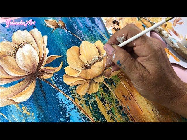 Vibrant Flowers Painted in Acrylic: Easy Step-by-Step Technique