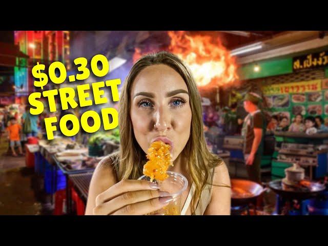 $5 Night Market STREET FOOD Challenge In Bangkok 