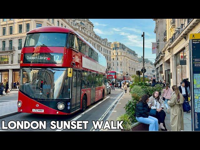 England, Central London Sunset Walk | Relaxing Walking tour in West End London [4K HDR]