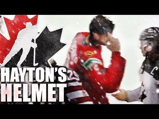 Barrett Hayton Doesn't Remove Helmet During Russian Anthem, Grigori Denisenko Gets Upset (WJC 2020)