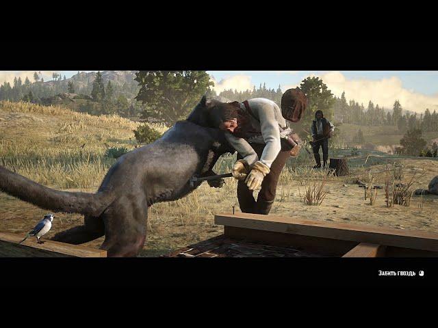 RDR2 - Cougar prevents John from building a house