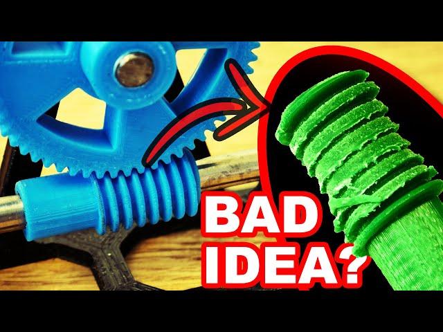 3D Printed WORM GEAR - Can u Really Use Them? (PLA vs PETG vs ABS)