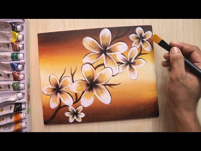 Acrylic painting for beginners of beautiful and simple flowers