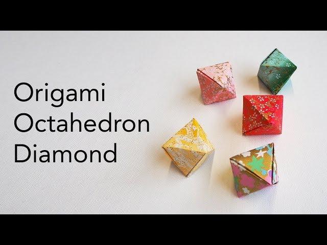 Tutorial for Origami Octahedron Diamond Geometric Shape designed by Tomoko Fuse