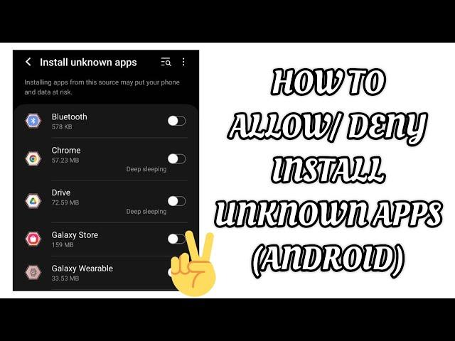 How To Allow/Deny Install Unknown Apps(Android) Problem|| TECH SOLUTIONS BAR