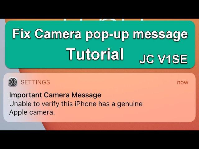 Fix iPhone Camera and pop-up Message 【Tutorial】JC-V1SE Review Camera Repair kits