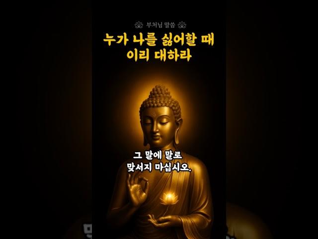 누가 나를 싫어할 때 이리 대하라 | 부처님 말씀 | 침묵의지혜 | 마음수행 | 감정조절 | 자비의기도