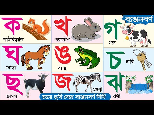 ছোটদের ব্যঞ্জনবর্ণ শিক্ষা | Banjonborno for kids | বর্ণমালা ক খ গ ঘ | এসো বাংলা শিখি Bangla Alphabet