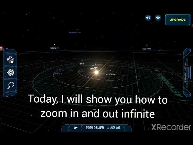 How to zoom in and out infinite in Solar System Scope