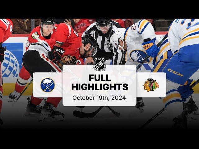 Sabres at Blackhawks | October 19, 2024 | NHL Full Game Highlights