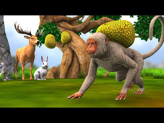 बंदर कटहल चोर खरगोश और हिरण Monkey Steal Jackfruit Rabbit & Deer Story Bandar Kathal Chor ki Kahani