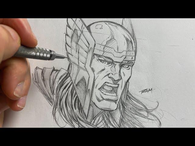 Drawing Thor Tradtional Art Sketch