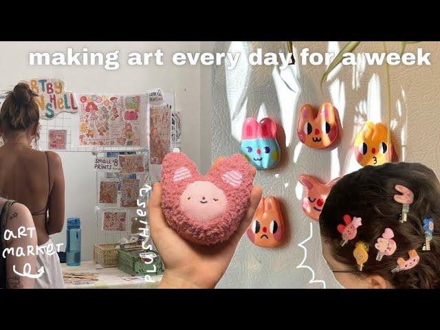 making art EVERY DAY for a week for an art market // studio vlog