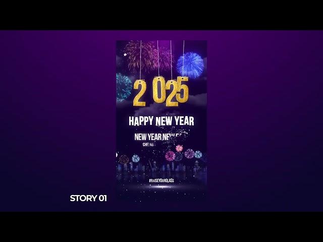 Happy New Year Wishes 2025   Instagram Stories Premiere Pro Templates