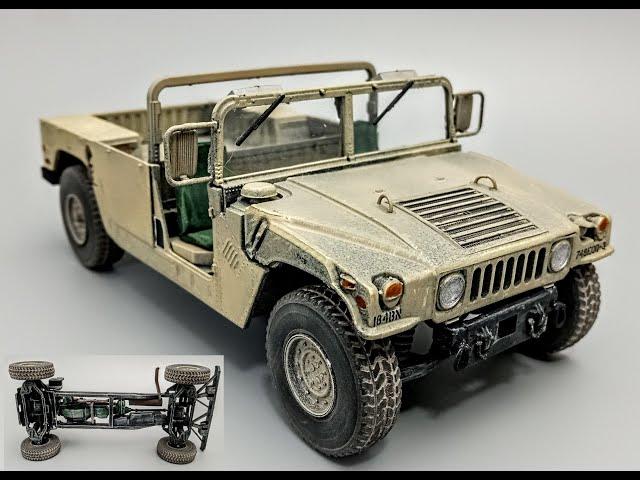 ALL NEW KIT Humvee HMMWV M1097A2 Scale Model Build How To Assemble Paint Weather Dirt Dust Rust Sand