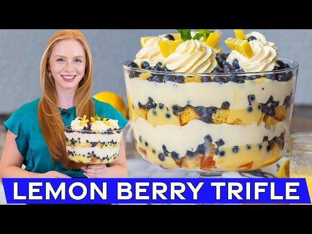 Easy Lemon Cheesecake Blueberry Trifle | with no-bake instructions!