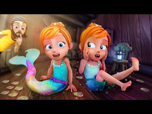 ADLEYS TWiN MERMAiD!! Melody the Lost Mermaid of pirate island is back as a Real Kid! new 3D cartoon