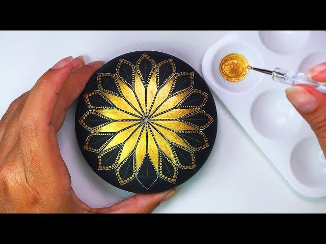 Mandala Art Dot Painting Rocks Tutorial Painted Stones Satisfying Video #mandala #dotart #mandalaart