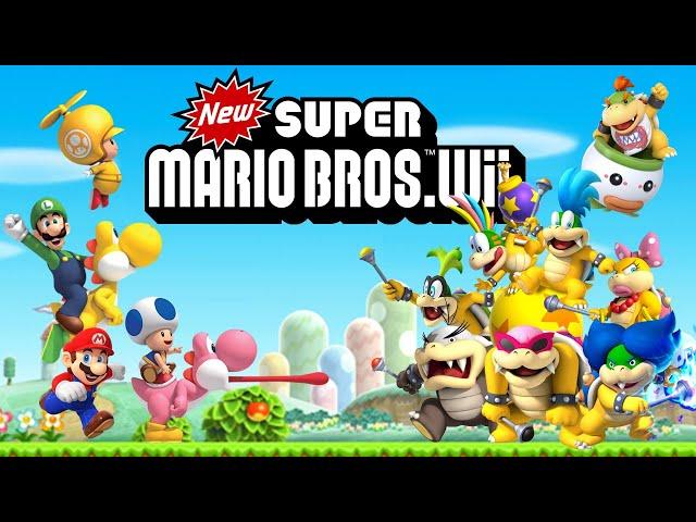 New Super Mario Bros. Wii (2009) - 4 Players 100% All Star Coins, No Death, 99 Lives! [TAS]