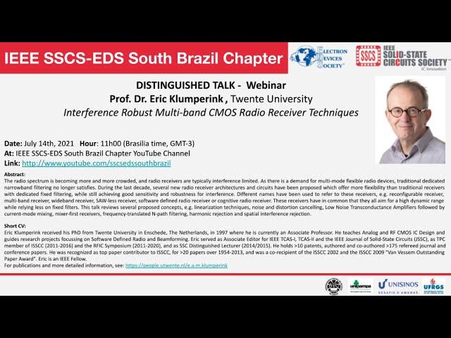 Distinguished Talk: Interference Robust Multi-band CMOS Radio Receiver Techn- Dr. Eric Klumperink