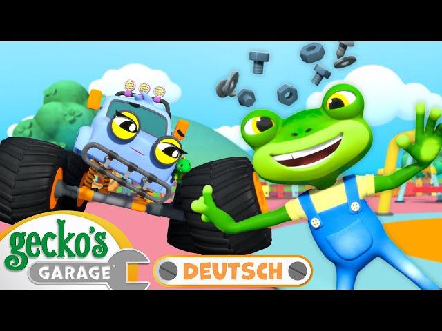 Monstertruck hat Aua | 60-minütige Zusammenstellung｜Geckos Garage Deutsch｜LKW für Kinder ️