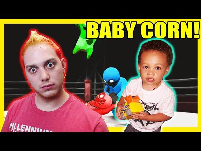 Lasercorn VS Babycorn in Gang Beasts