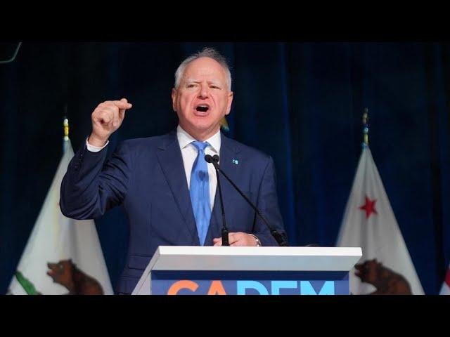 Tim Walz makes appearance at California Democratic Convention | Full Speech