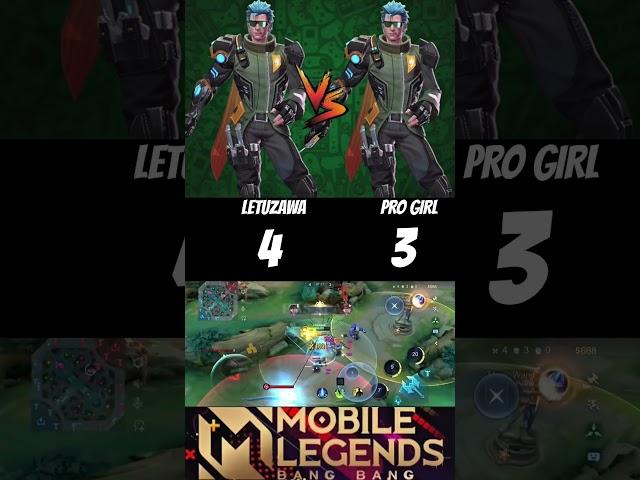 Letuzawa vs Pro girl  (1v1) who will win  #letuzawa #gusion #mlbb #shrots