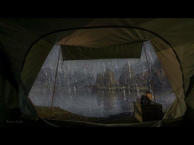 Hiding in a Tent by Lake to watch the Rain - Rest to be Healthy After Today's Rain