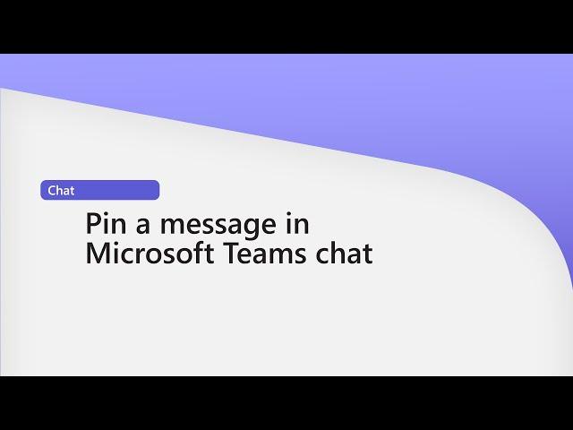 How to pin a message in Microsoft Teams chat