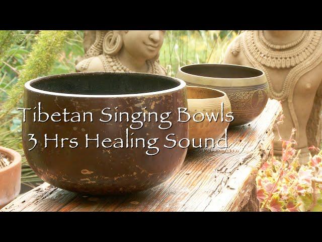 Tibetan Singing Bowls 3 Hrs. Healing Sound Chakra Meditation MIndfulness Sleep