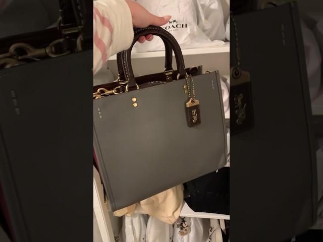 She has arrivedRogue 30 in Heather Grey #coachbag #coach #reveal #luxury #coachrogue #tophandlebag