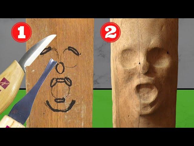 Wood Carving: Ghost coming out of the wood, step by step tutorial