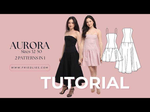 AURORA: DROP-WAIST DRESS SEWING TUTORIAL +  PATTERN! Cottagecore, elegant, trendy 2024 dress.