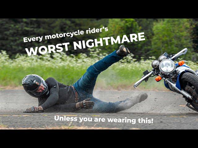 Motorbike Crash with only a shirt on - every motorcycle riders worst nightmare - Adventure Spec