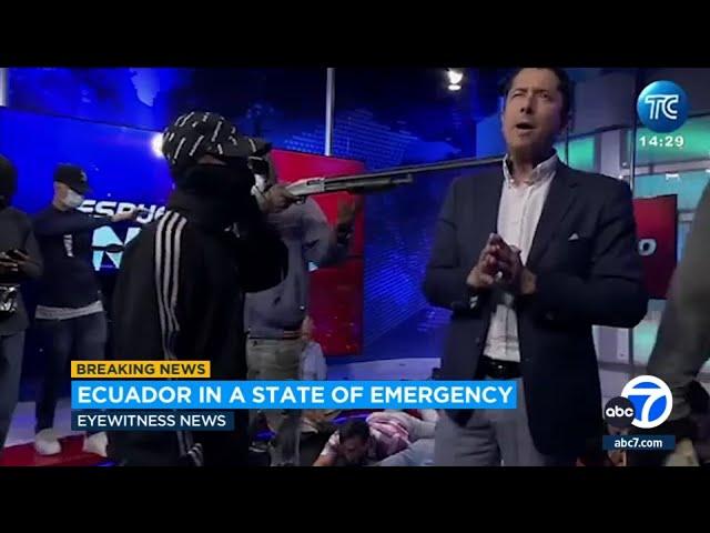 Armed men take over Ecuador TV news studio during live broadcast