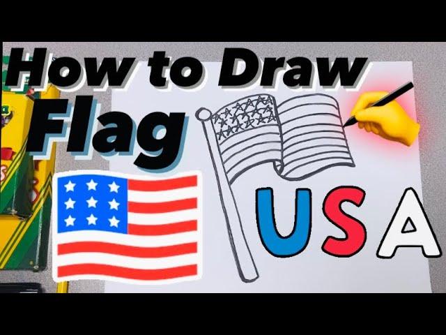 How to Draw a USA FLAG - Easy for kids and beginners #usa #mrschuettesart