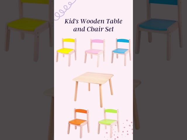 Kid s Wooden Table and Chair Set