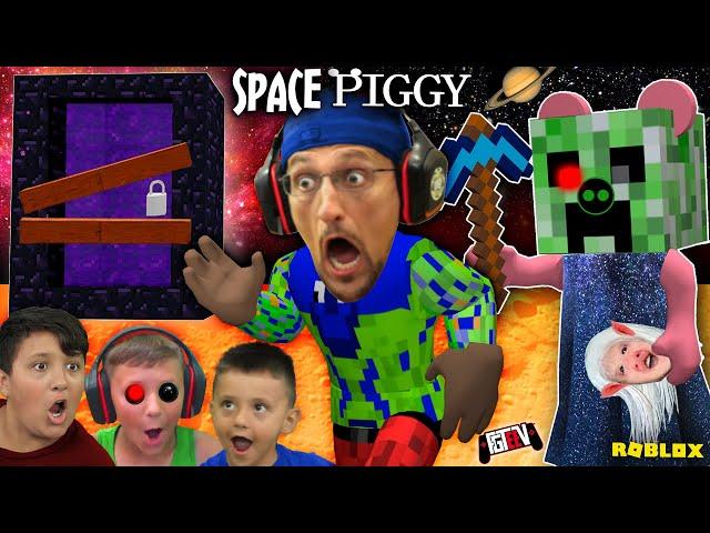 PIGGY in SPACE!  FGTeeV Builds Custom Minecraft Creeper Map (NEW BUILD MODE)