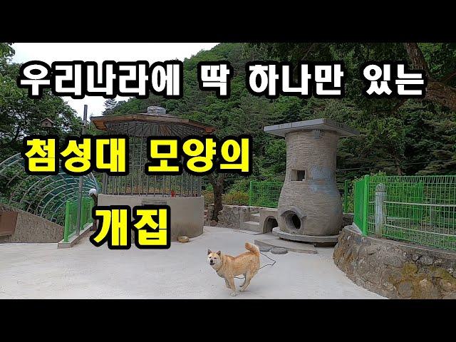 우리나라에 딱 하나만 있는 첨성대 모양의 개집, 개 한 마리에 집이 두 채.